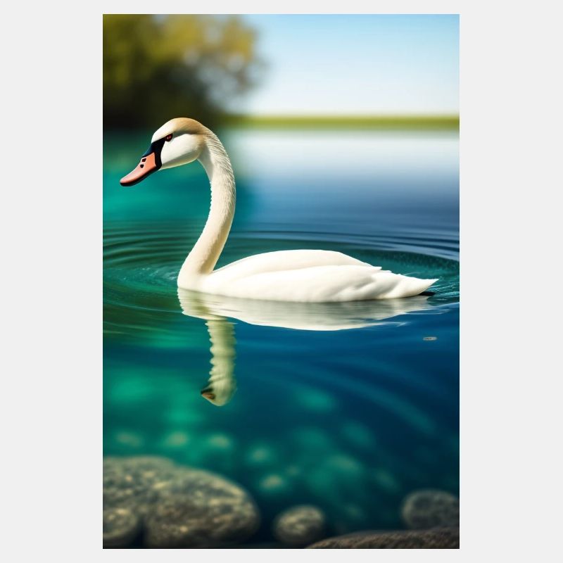 Ein schwimmender Schwan