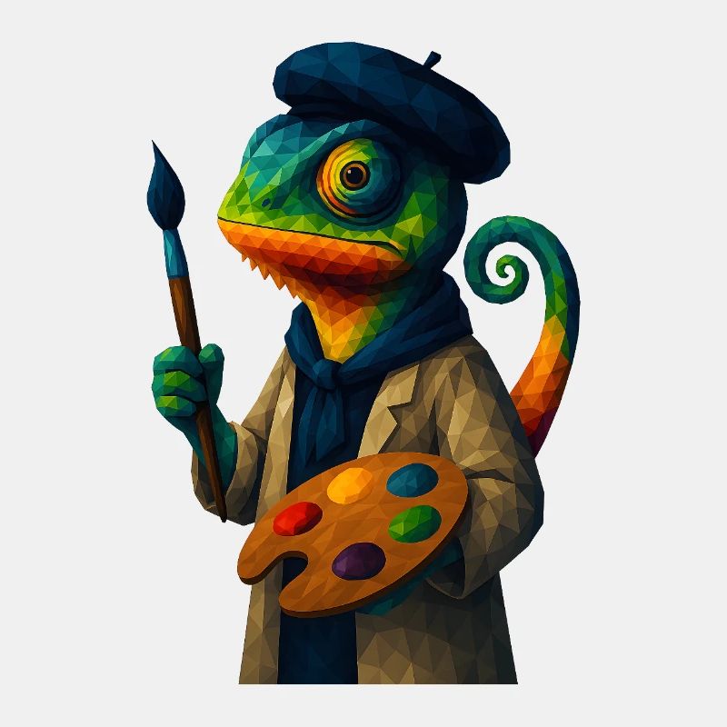 WPAP Stil Tiere - Chamäleon Kunstmaler Farbpalette