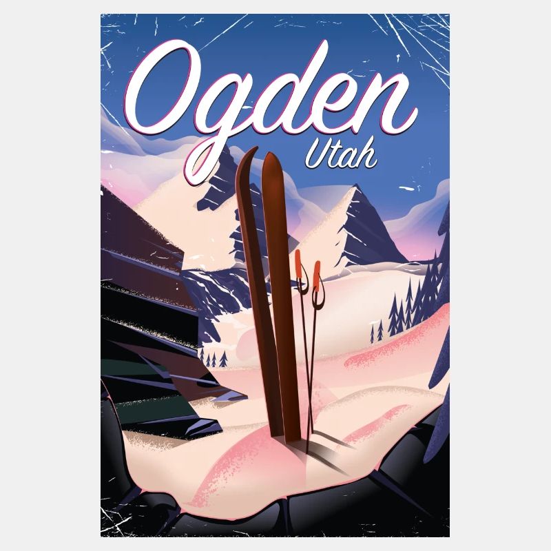 Ogden Utah Ski Poster