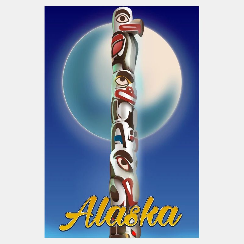 Alaska Totem Pole Reiseposter