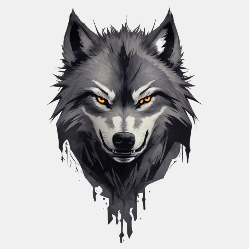 Wolfsangst Dunkler Spooky Wolfskopf