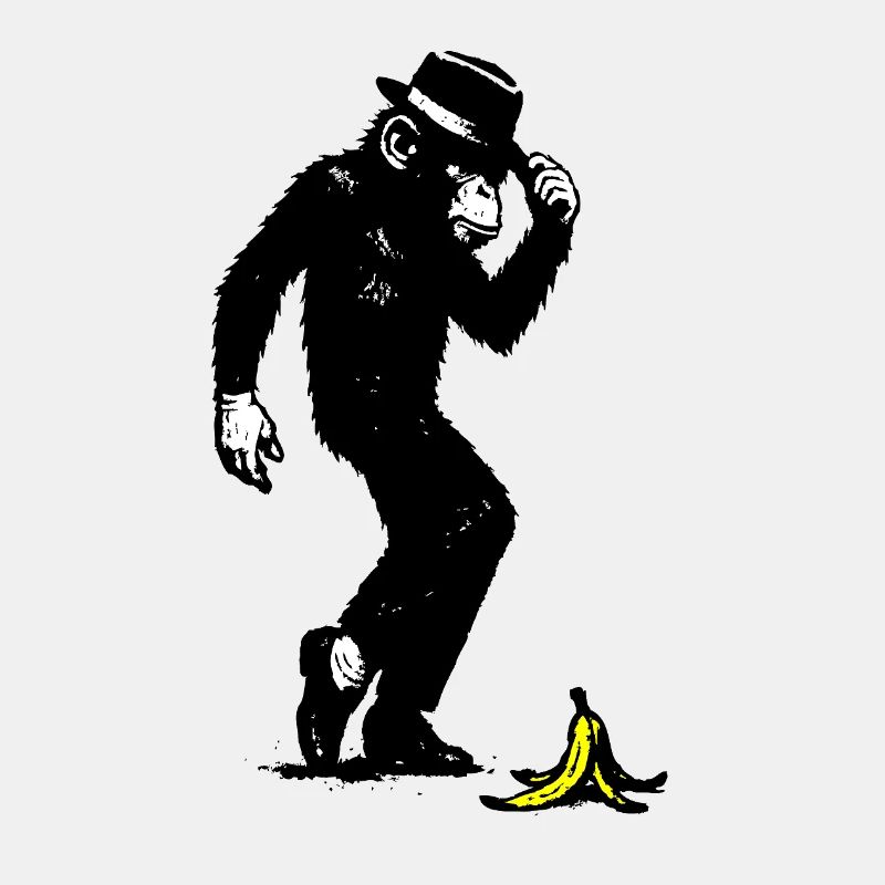 Affe mit Hut und Banane