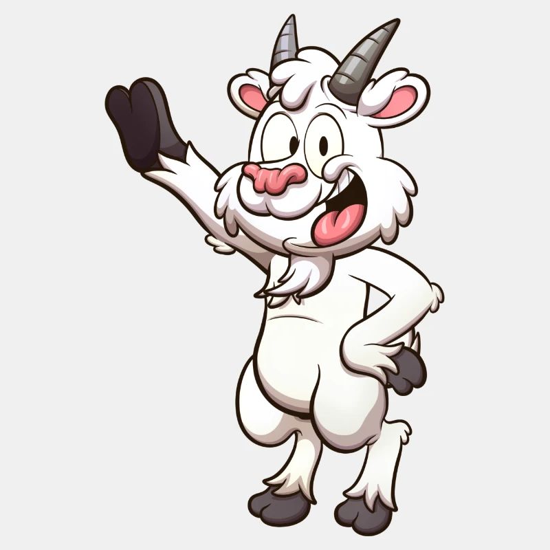 Chèvre de dessin animé souriante et amicale
