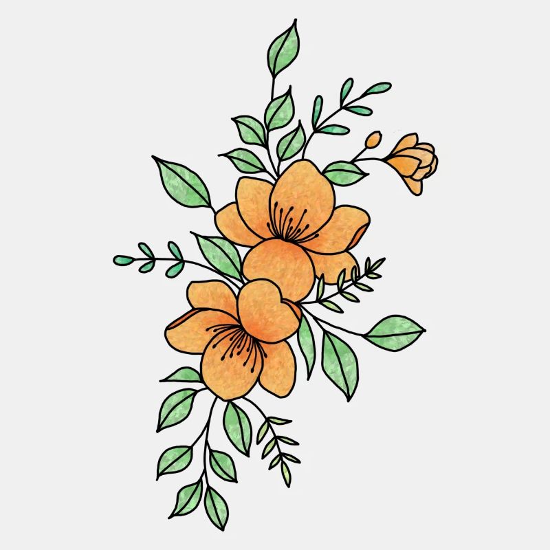 Fleur orange et noir