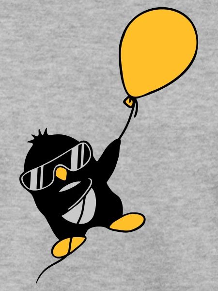 Balloon penguin flies away