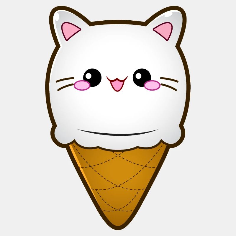 Crème glacée Chat Crème glacée Chat glace Boule de crème glacée à la vanille