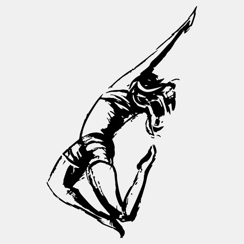 modern dancer in ink drawing