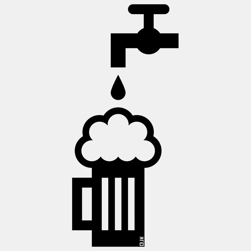 Beer Mug & Tap (Keg Beer / Draught Beer / Black)