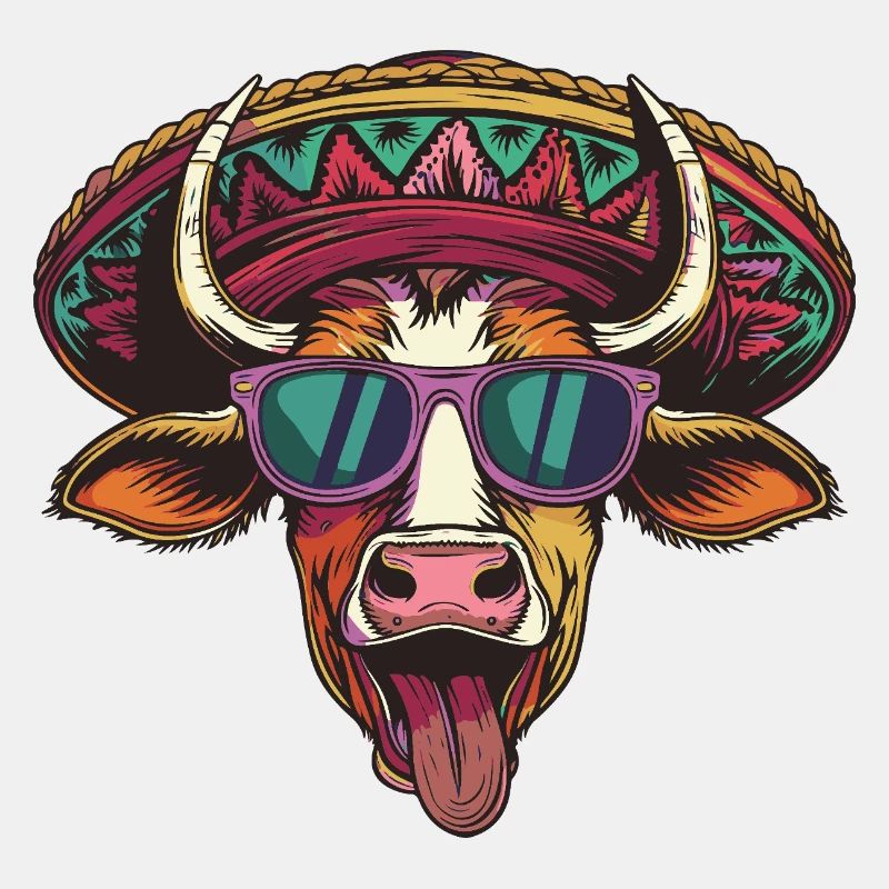 Kuh Comic Lustig Sombrero
