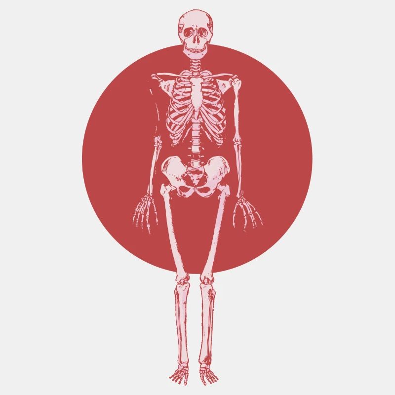Schädel-rotes rotes Skelett