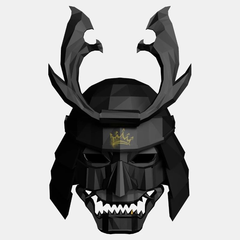 Geometrischer Samurai Helm