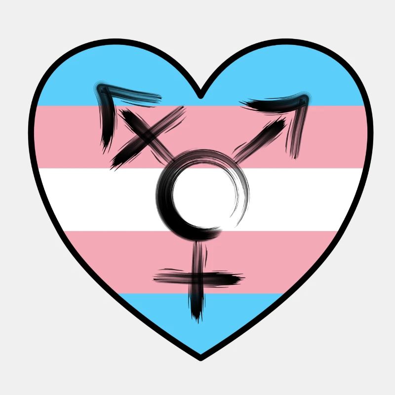 Herz mit Fahne - Transsexualität