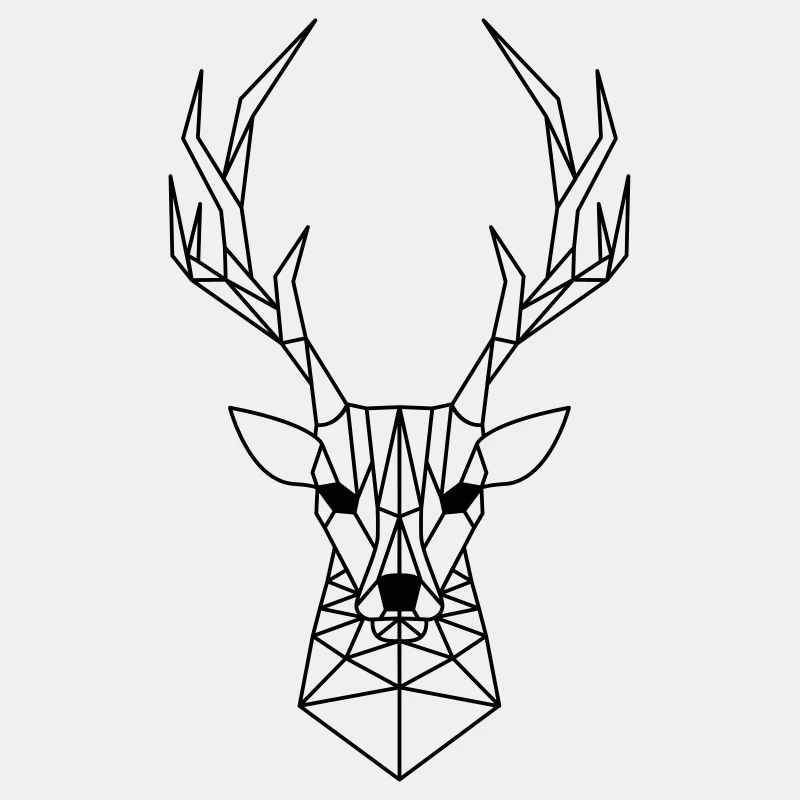 Tête de cerf en triangles