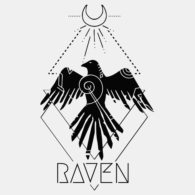 Raven Tattoo Design Triangle de lune