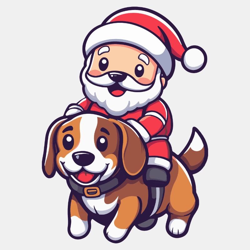 Beagle Hund Weihnachtsmann
