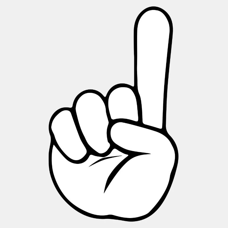 Hand Finger Up 2 | Black/White
