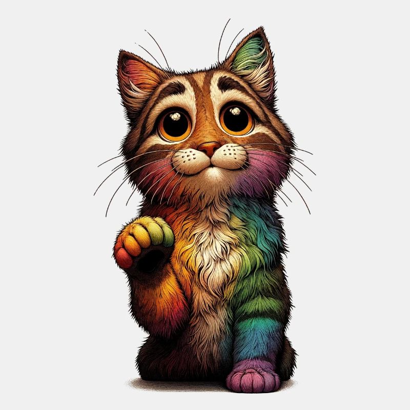 Begging Rainbow Cat
