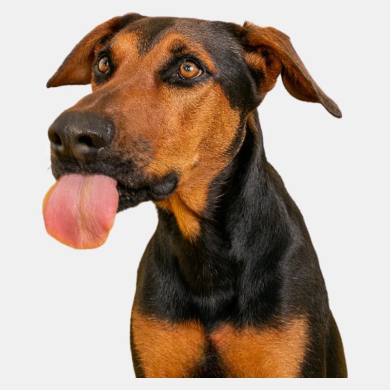 Hund streckt Zunge raus