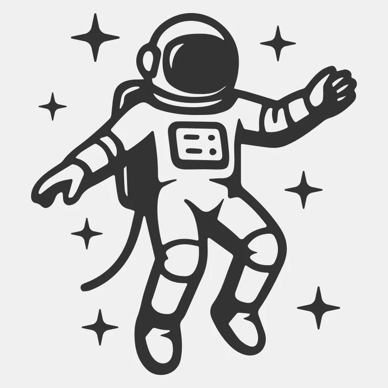 Astronaut floating freely in space