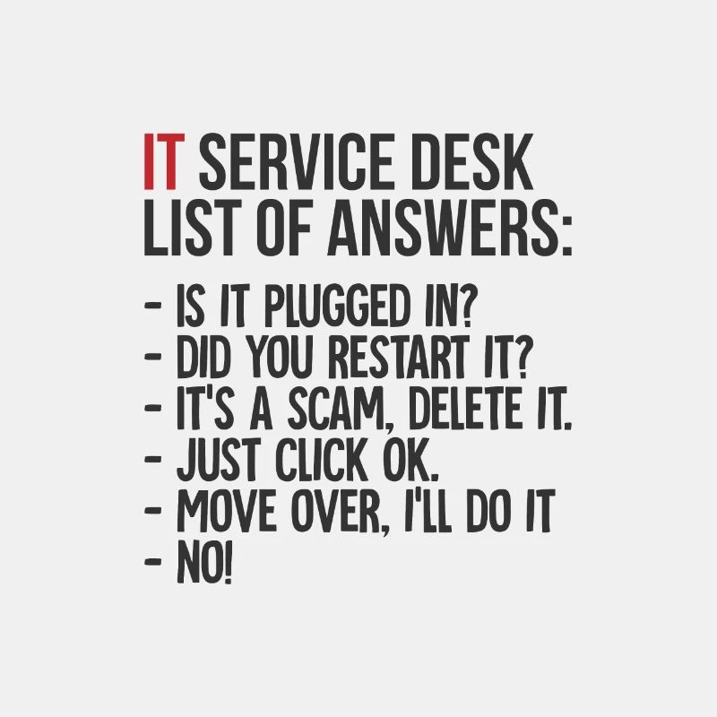 IT Service Desk Liste des réponses