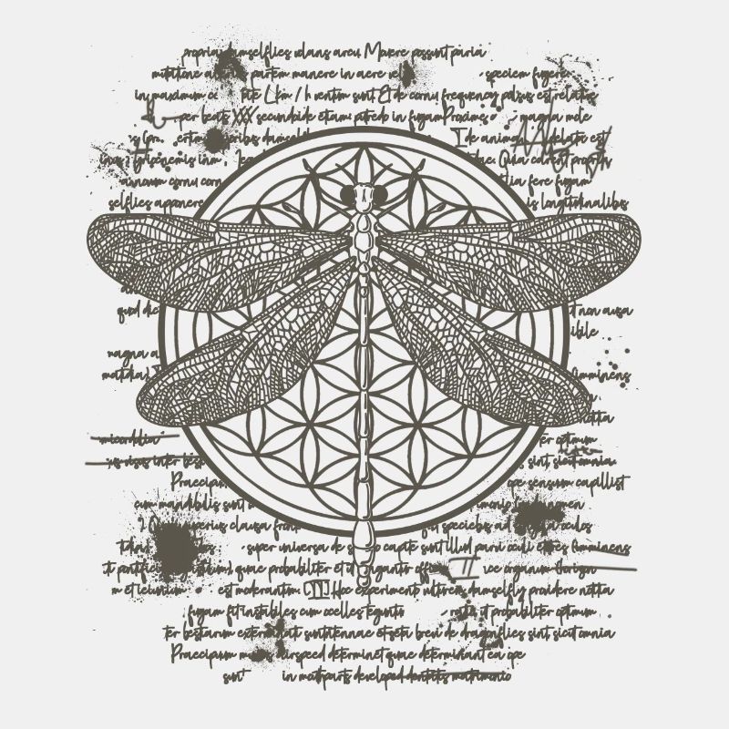 Libellule dans le style de dessin de Leonardo da Vinci Art