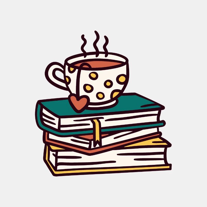 Book cup tea coffee books reading gift