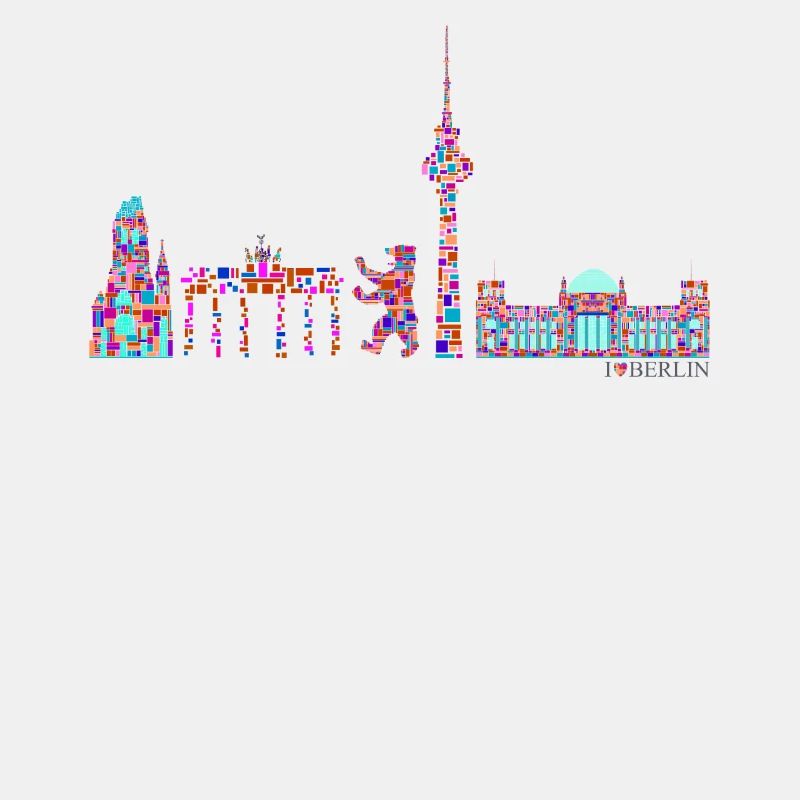 Berlin T-Shirt - Berlin Skyline Shirt - I Love