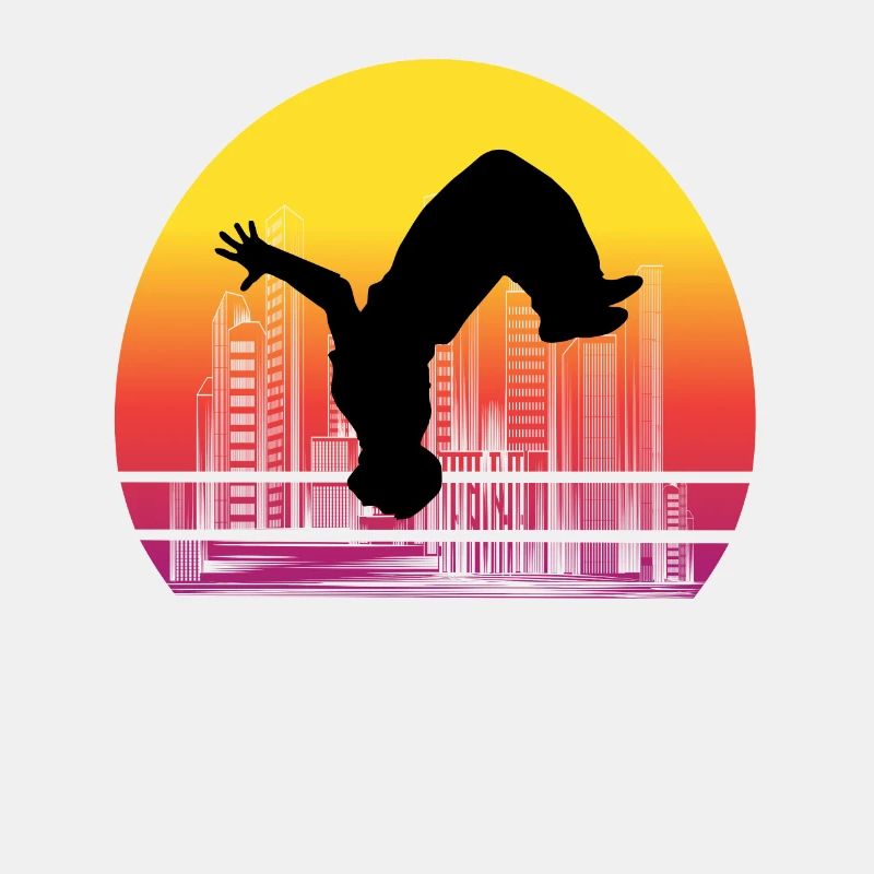 Parkour Backflip Siluette Freerunning Geschenk
