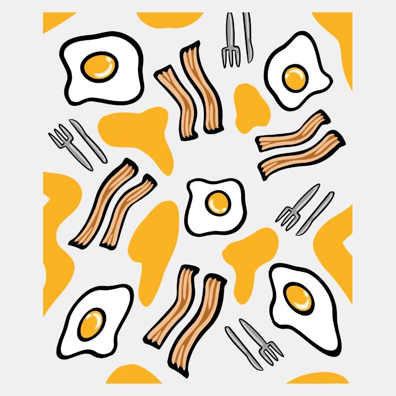Conception du petit-déjeuner d’œufs au plat et de bacon