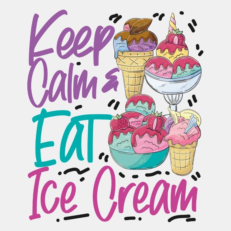 Cornet de crème glacée Restez calme et mangez de la glace