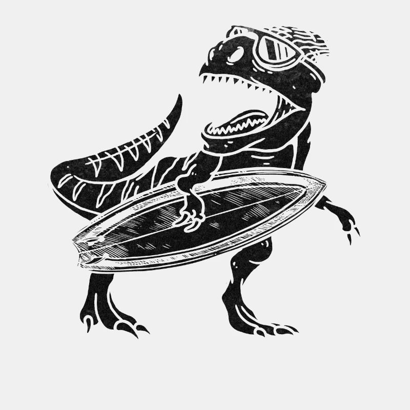Surfing Dinosaur Surfer