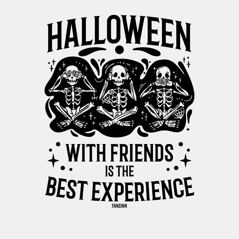Halloween Skelett Freunde Spruch