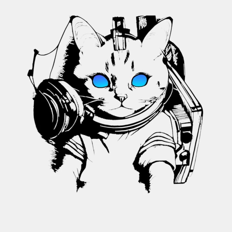 DJ Katze Blaue Augen