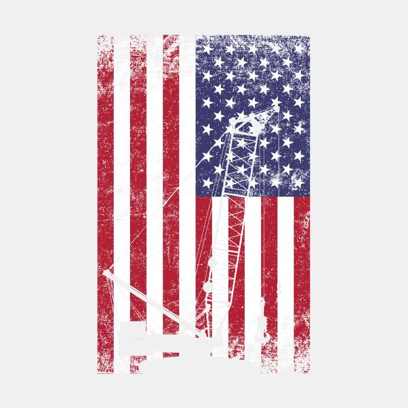 crane operator American Flag, crane operator