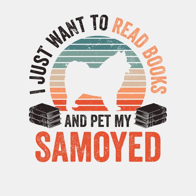 Reading and stroking Samoyeds Samoyedenspitz