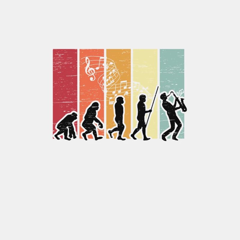Human Evolution Saxophone Musicien de Jazz