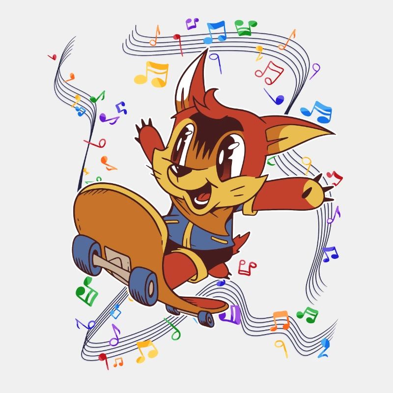 Fuchs Skateboard Musik Party