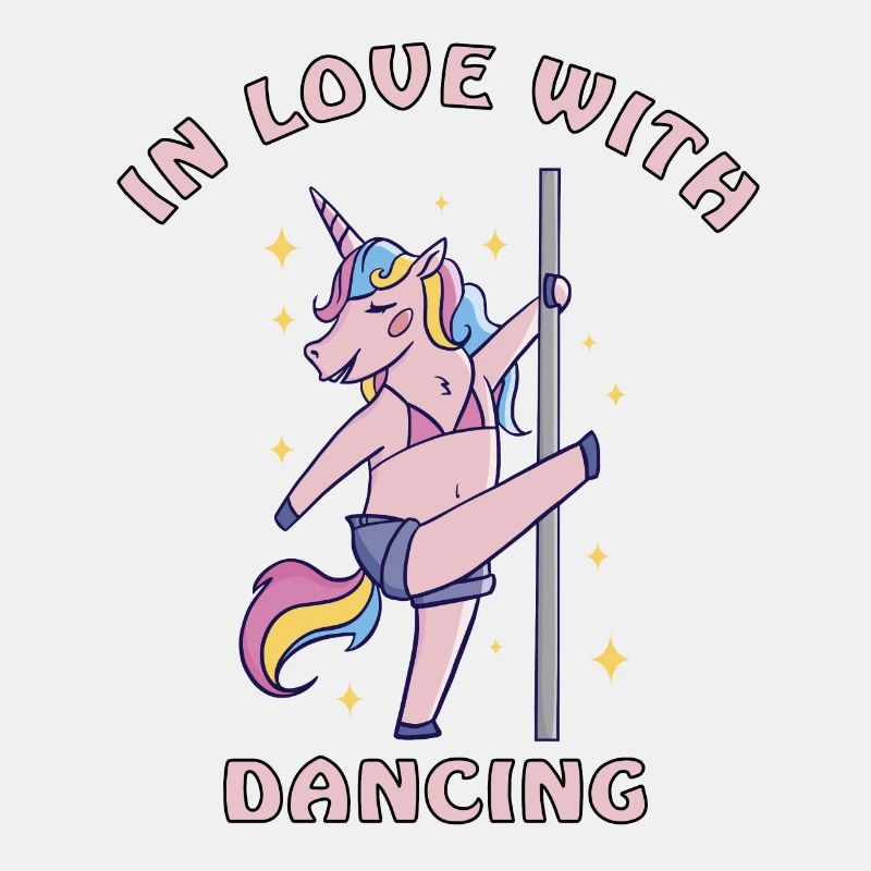 Amoureux de la danse pole dance licorne