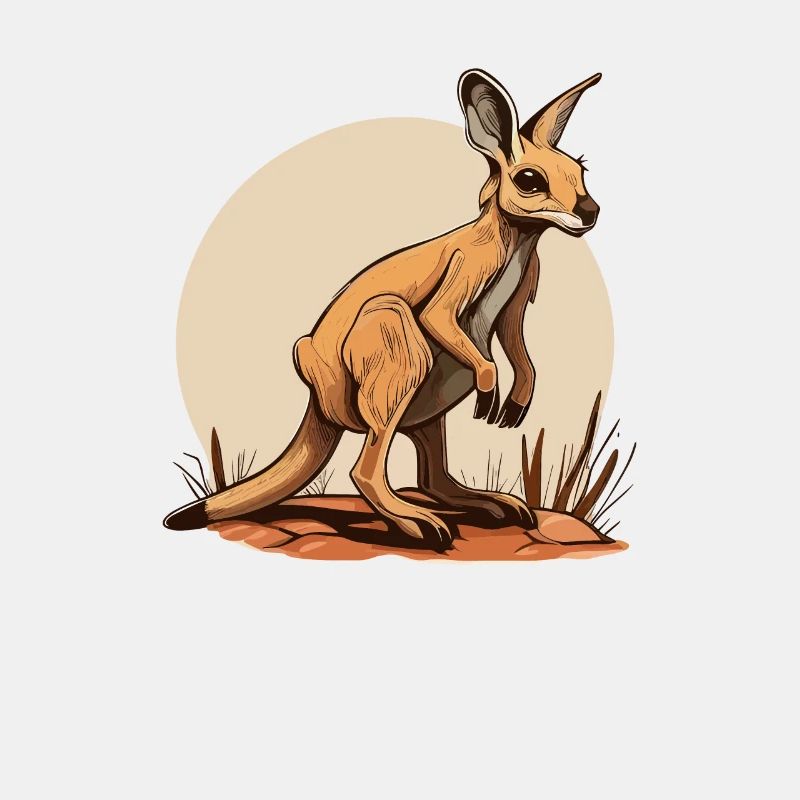Kangaroo comic cartoon style