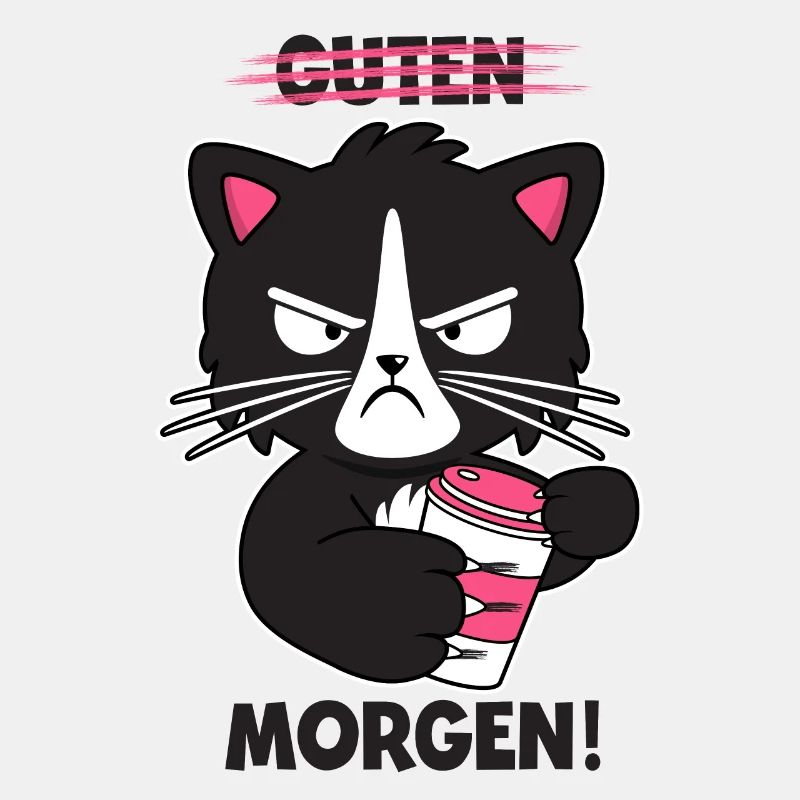 Guten Morgen Katze Kaffee Morgenmuffel Geschenk