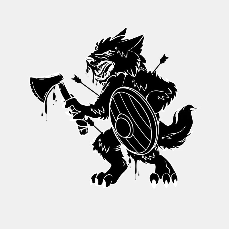 Wikinger Geschenkidee Mann Wolf Krieger Wikinger