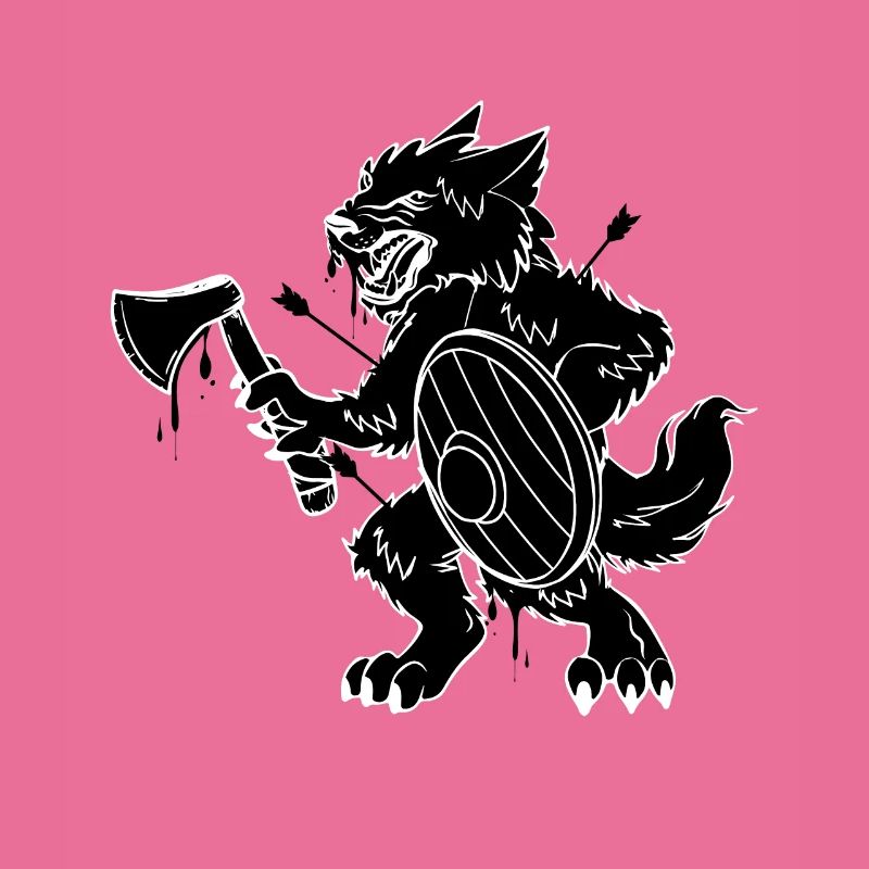 Wikinger Geschenkidee Mann Wolf Krieger Wikinger