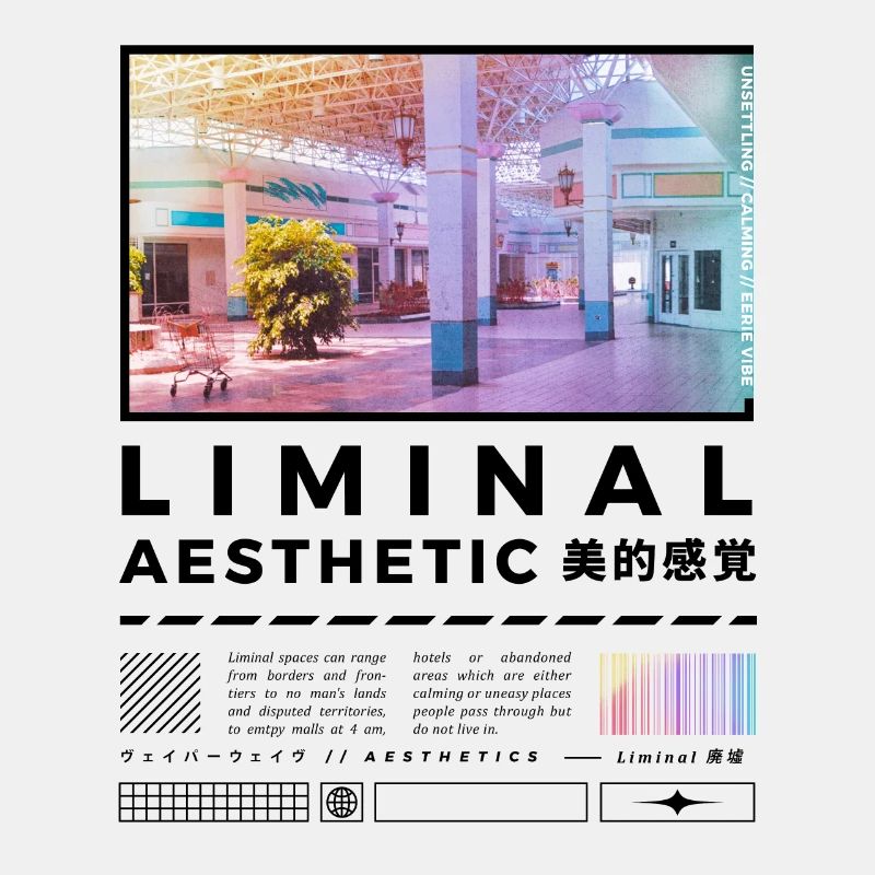 Liminal Spaces Retro 80s & 90s Backrooms Vaporwave