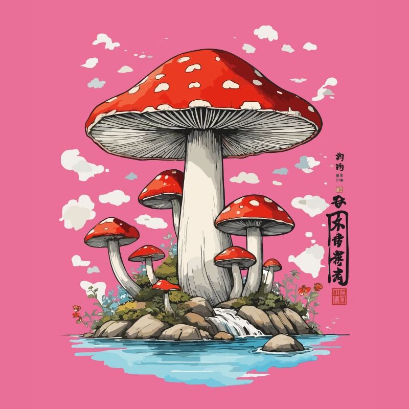 Retro Toadstool Art Mushroom Picker Design