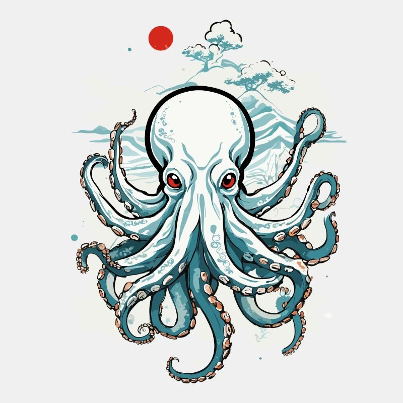 Japanese Octopus Octopus Ukiyo-E Sea Art