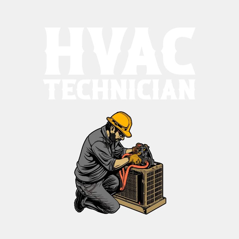 HVAC Technician, american flag HVAC
