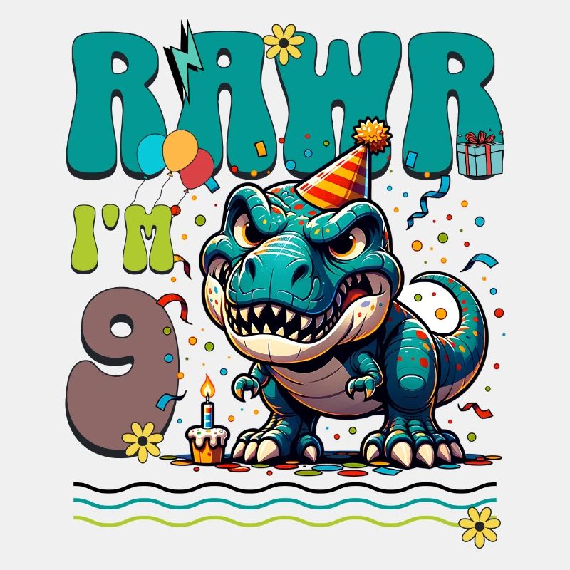 9. Geburtstag Rawr T Rex Dinosaurier