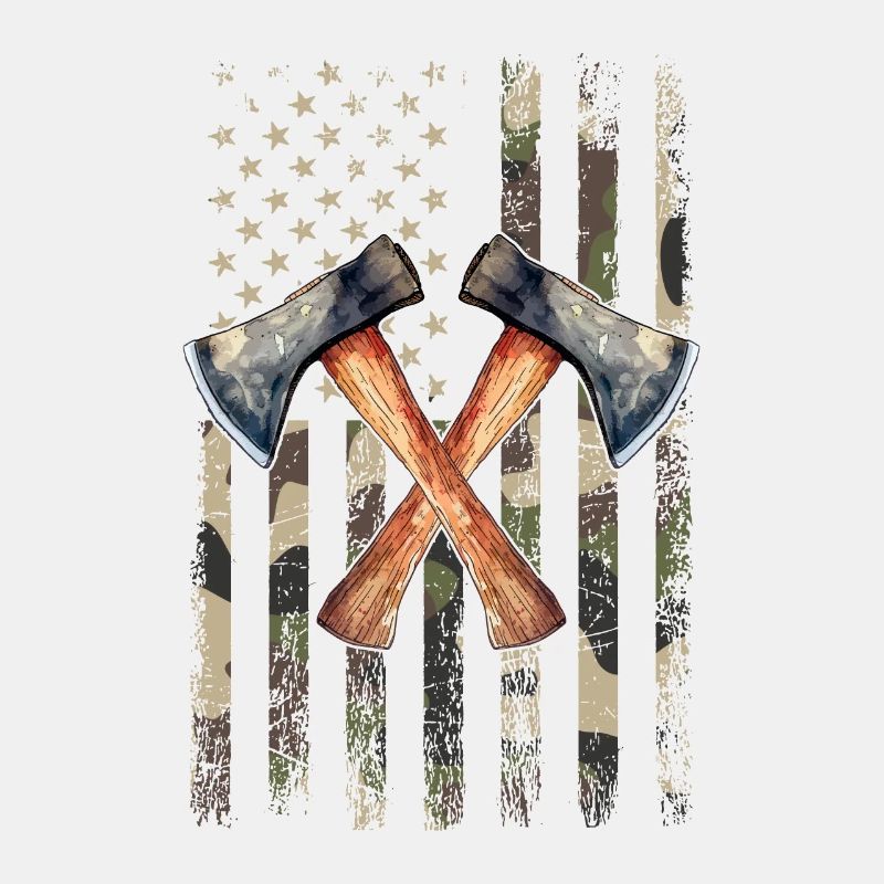 axe throwing american flag