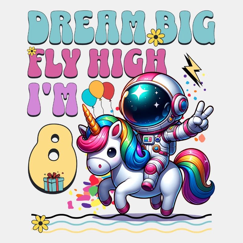 Astronaut Einhorn 8. Geburtstag