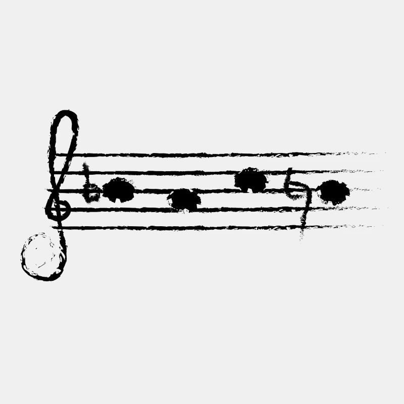 BACH als Noten (schwarz)